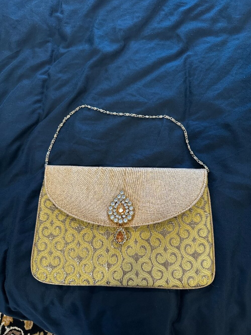 Gold Embellished Evening Clutch